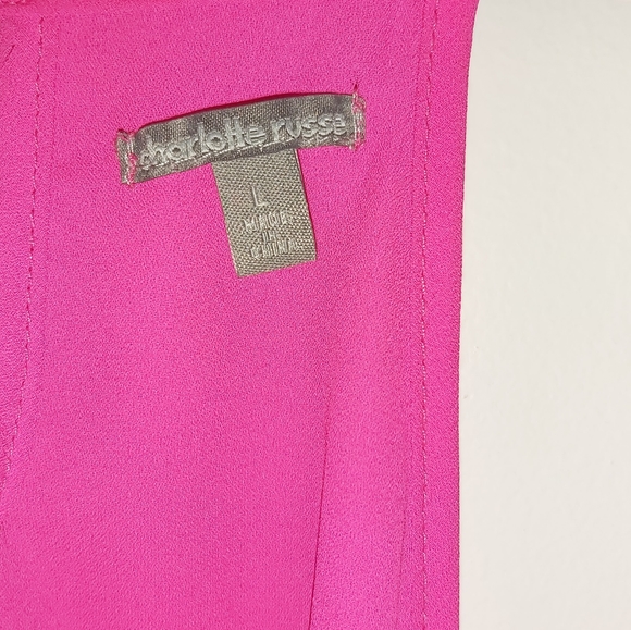 Charlotte Russe size large fuchsia flowy tank top - Picture 2 of 3